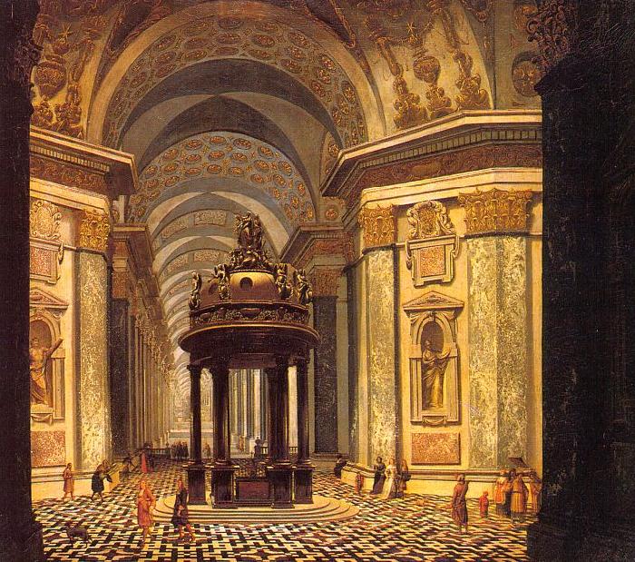 Wilhelm Schubert van Ehrenberg Church Interior Sweden oil painting art
